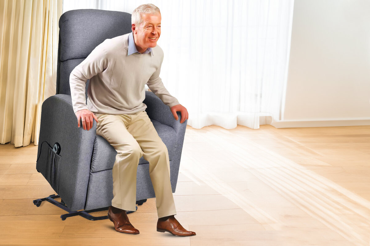Poltrona relax elettrica FZ Lory Grigia con sistema lift e tre posizioni reclinabili