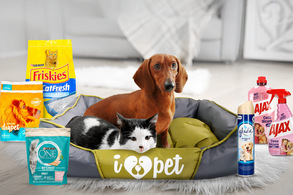 Prodotti per animali in vendita online: deodoranti, lettiere, salviette e detergenti per casa