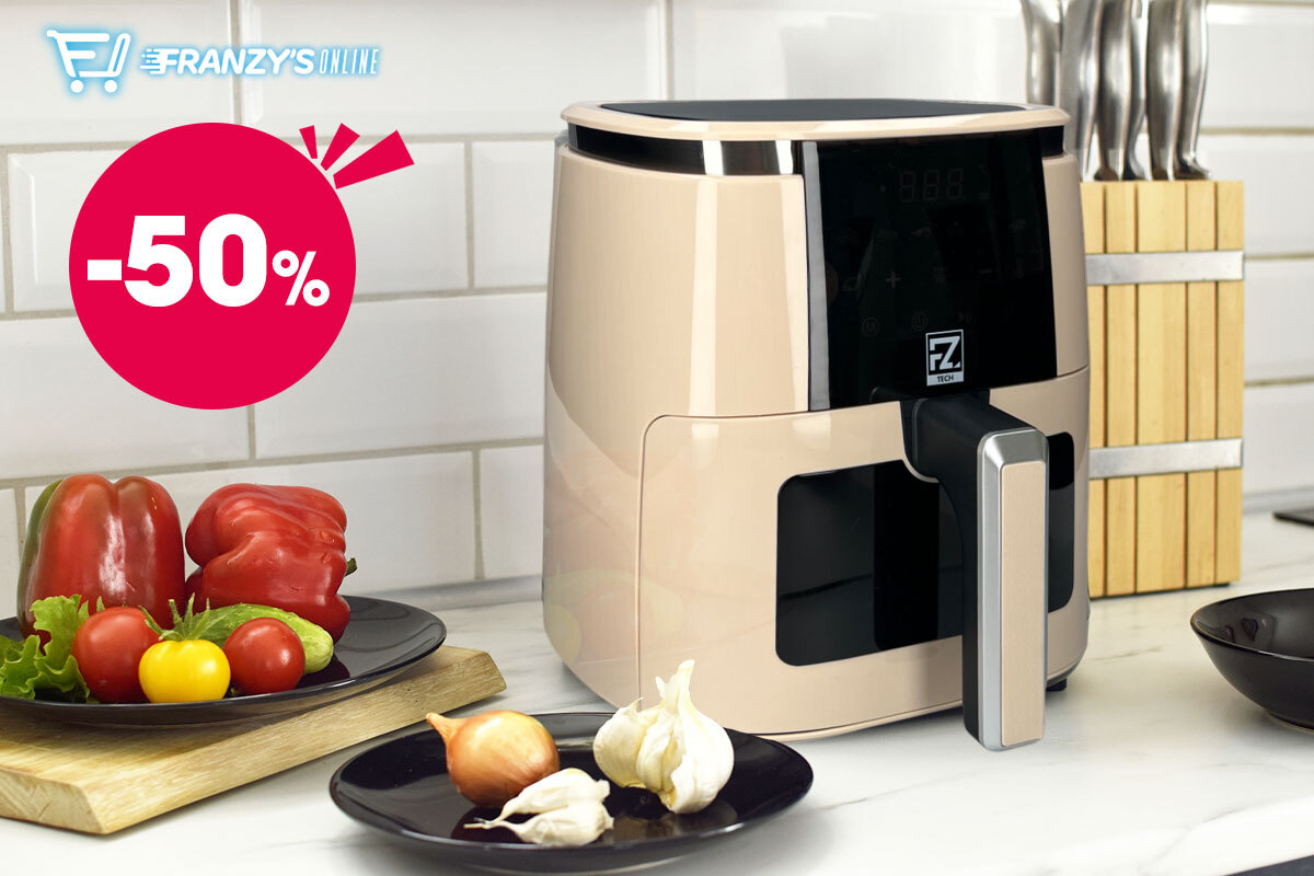 Friggitrice ad aria beige FZ da 6 litri in offerta con etichetta sconto