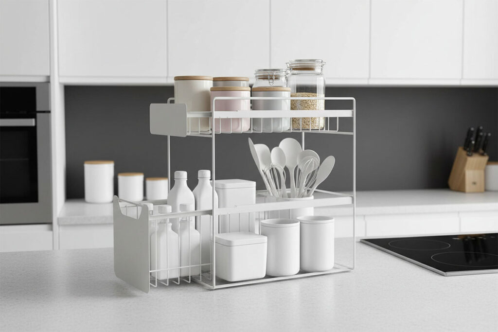 Cucina ordinata e funzionale che facilita la vita quotidiana