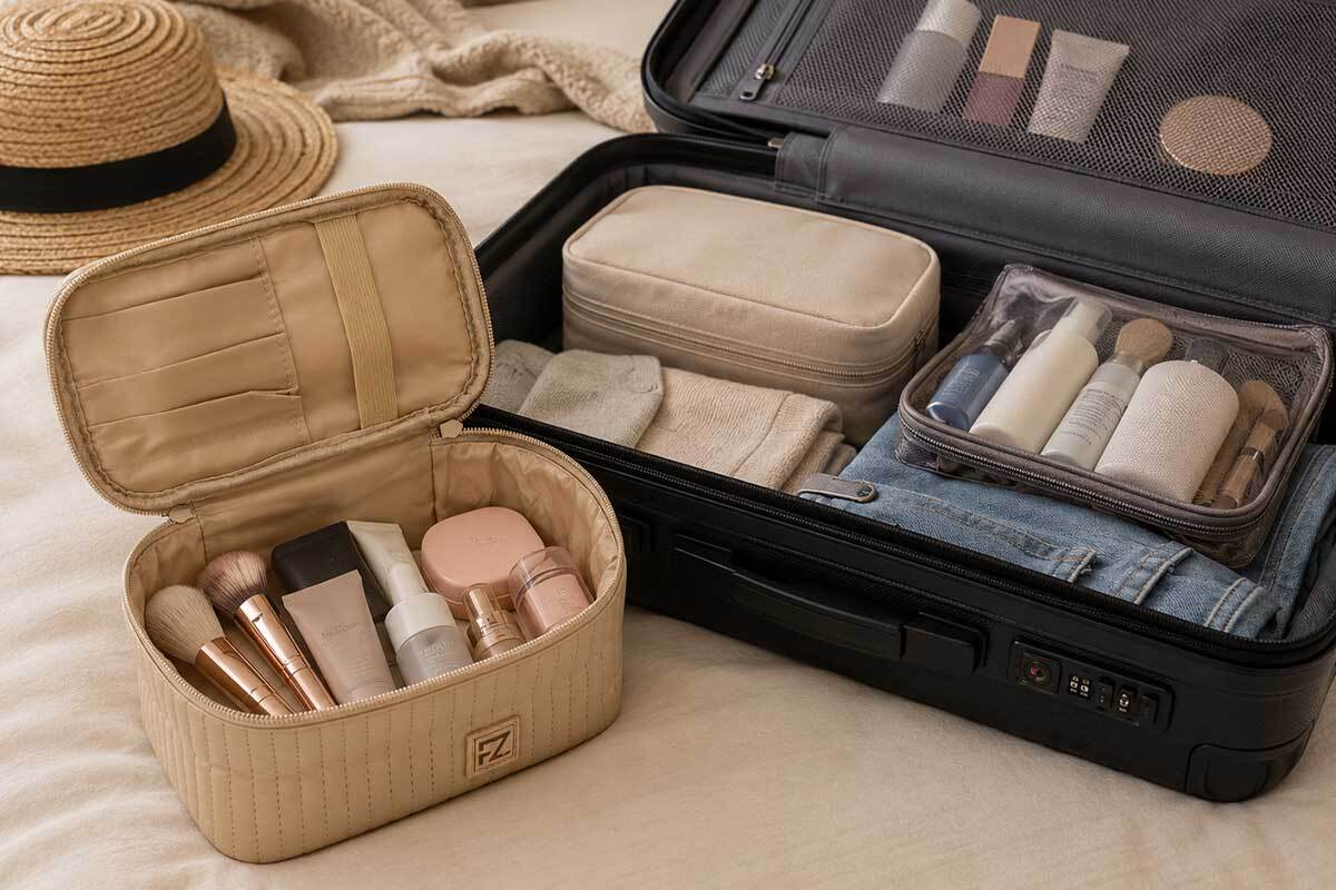 Beauty case da viaggio con accessori per igiene personale