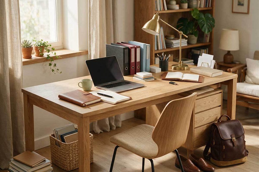 Angolo studio in casa organizzato per il rientro di settembre