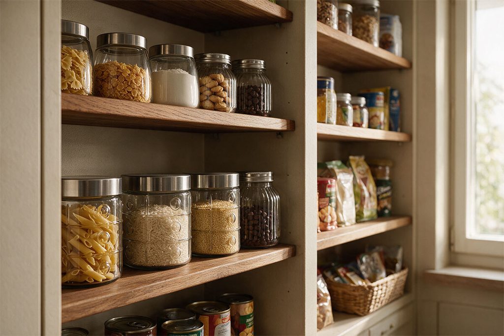 Organizzazione di cassetti e pensili della cucina
