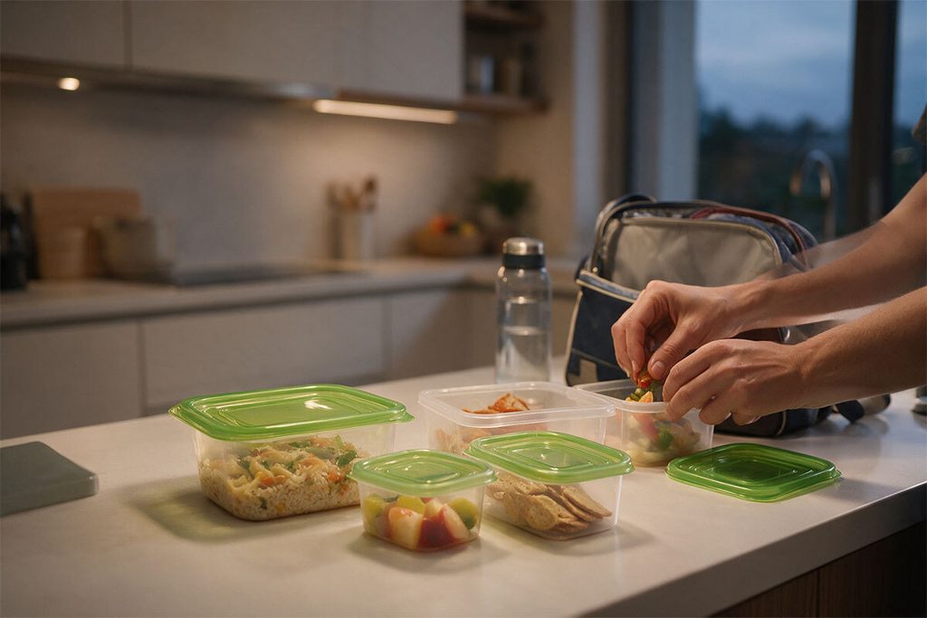 Pentole padelle e utensili da cucina organizzati nei mobili
