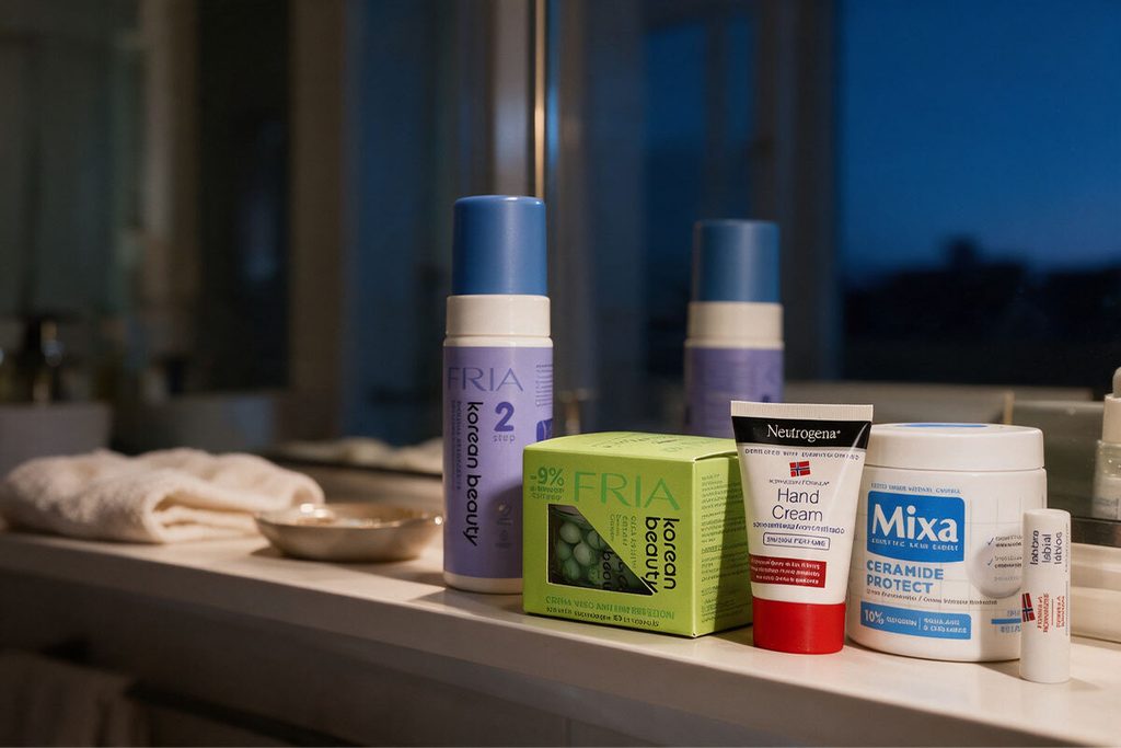 Routine di bellezza serale in autunno per viso corpo e mani
